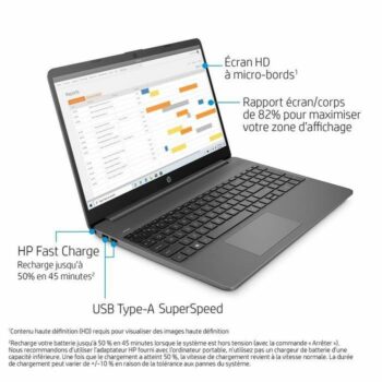PC portable HP 15.6" - RAM 4 Go - Stockage SSD 128 Go - AMD Ryzen 3 3250U