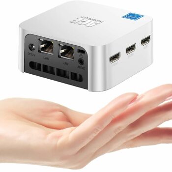Mini PC Windows 11 Pro ,Intel N95,8 Go LPDDR5 256 Go SSD Micro Ordinateur Bureau,Double LAN Triple HDMI 4K,2.45G WiFi, Bluetooth 4.2